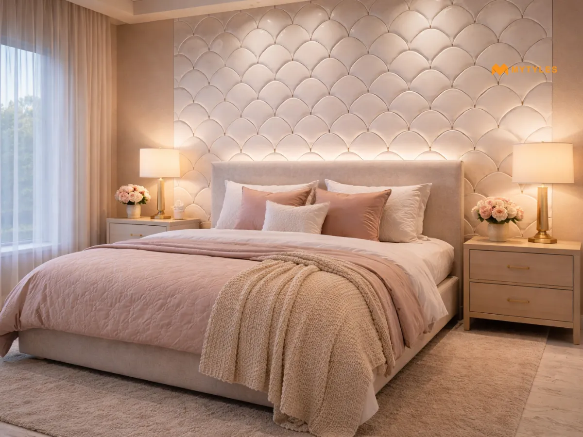 Fish Scallop 3D Tiles in Bedroom
